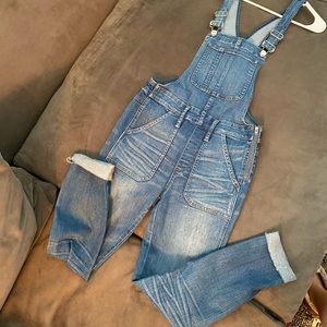 Small Madewell Skinny Raw Hem Denim Overalls
